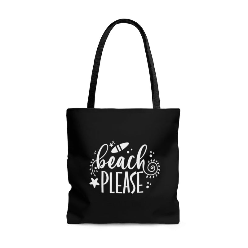 Beach Please Black Tote Bag Lifestyle by Suncera