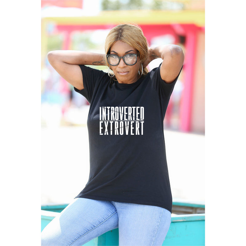 Introverted Extrovert Unisex T-Shirt Lifestyle by Suncera