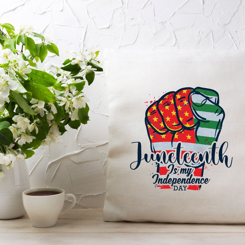 Juneteenth Is My Independence Day Multicolor Pillow Lifestyle by Suncera