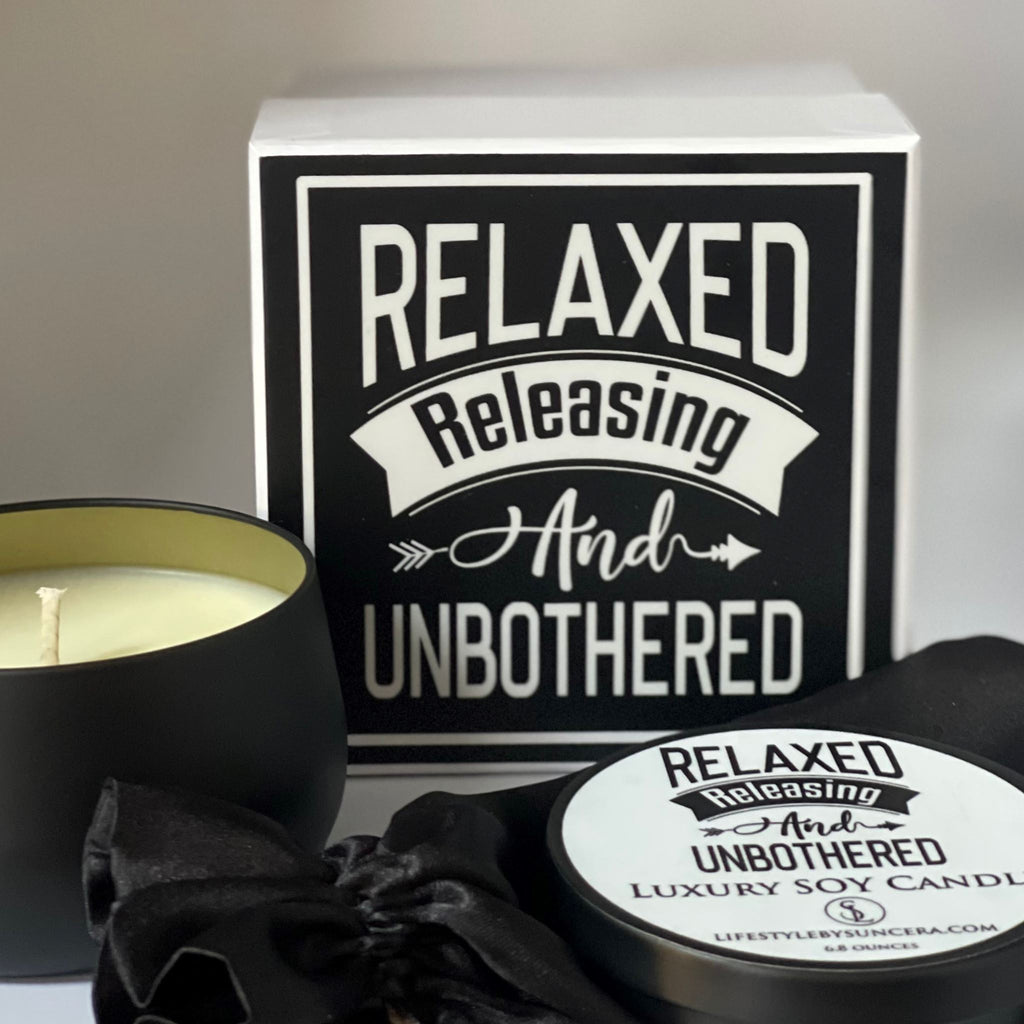 Relaxed, Releasing and Unbothered Luxury Candle Lifestyle by Suncera