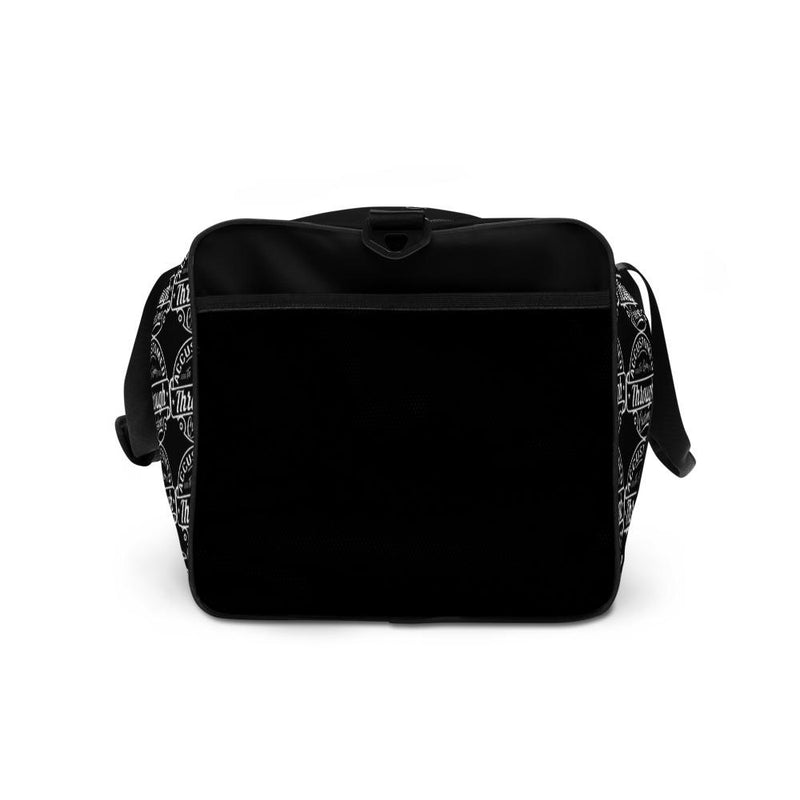 Accustomed To Going Through Customs Stamp Black Duffle Bag Lifestyle by Suncera
