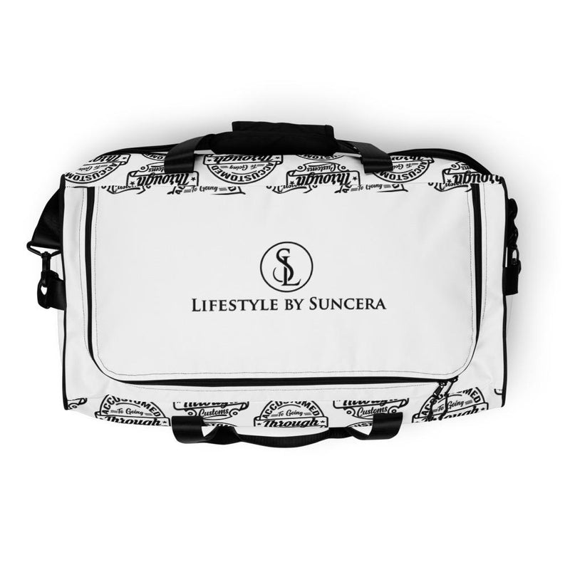 Accustomed To Going Through Customs Stamp Duffle Bag Lifestyle by Suncera