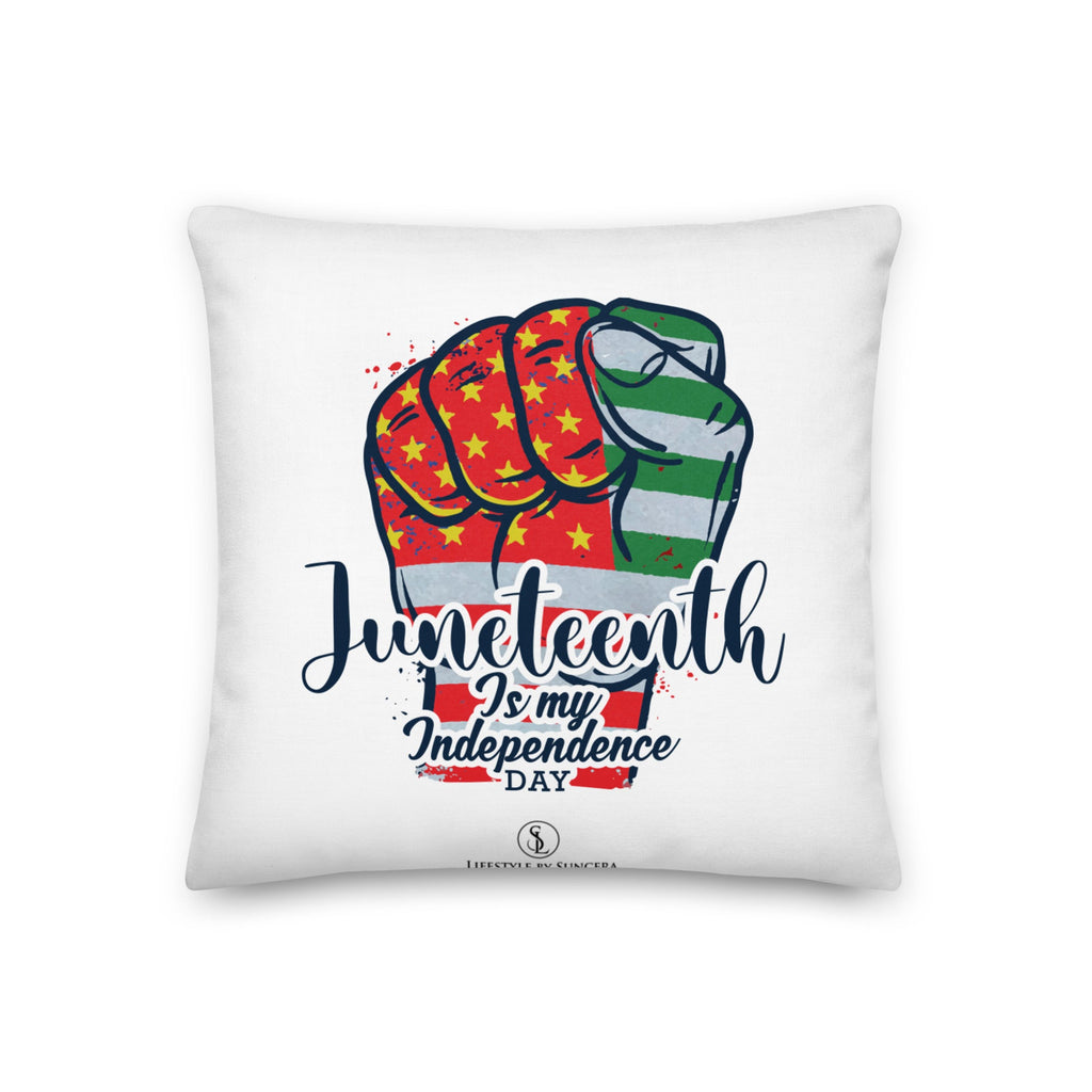 Juneteenth Is My Independence Day Multicolor Pillow Lifestyle by Suncera