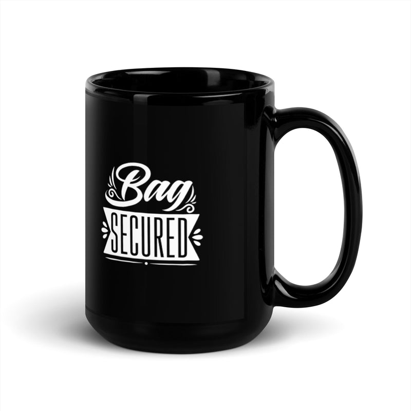 Bag Secured 15 oz Black Glossy Mug Lifestyle by Suncera