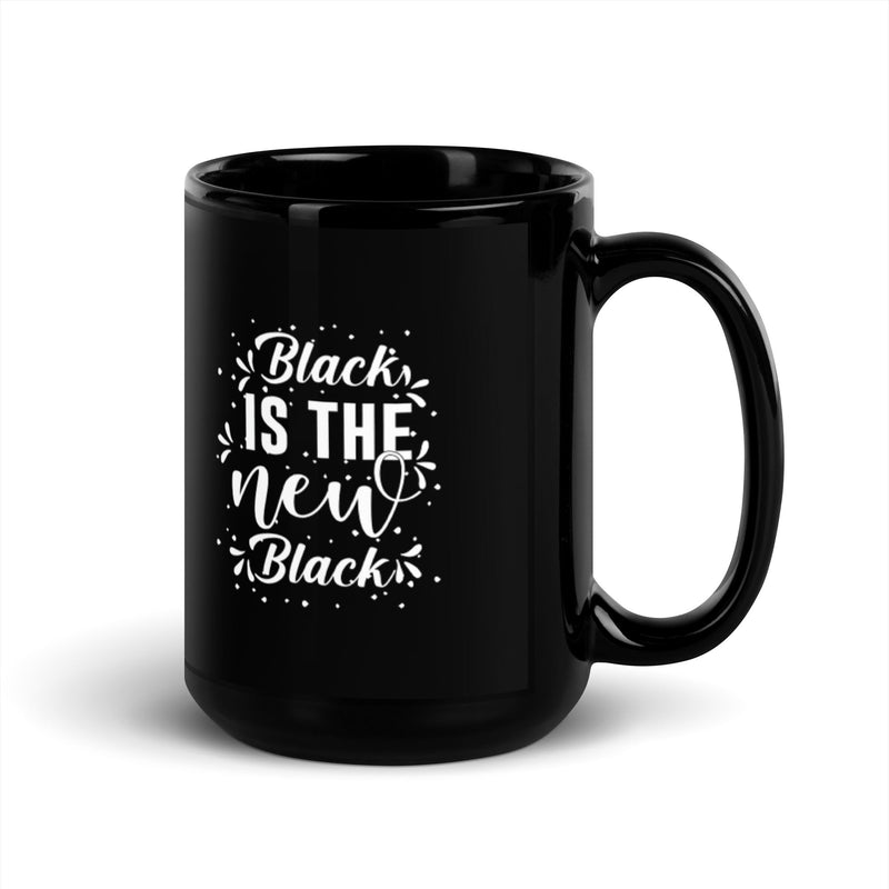 Black Is The New Black 15 oz Black Glossy Mug Lifestyle by Suncera